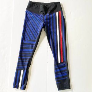 ATHLETA Striped blue/red/white Capri XXS